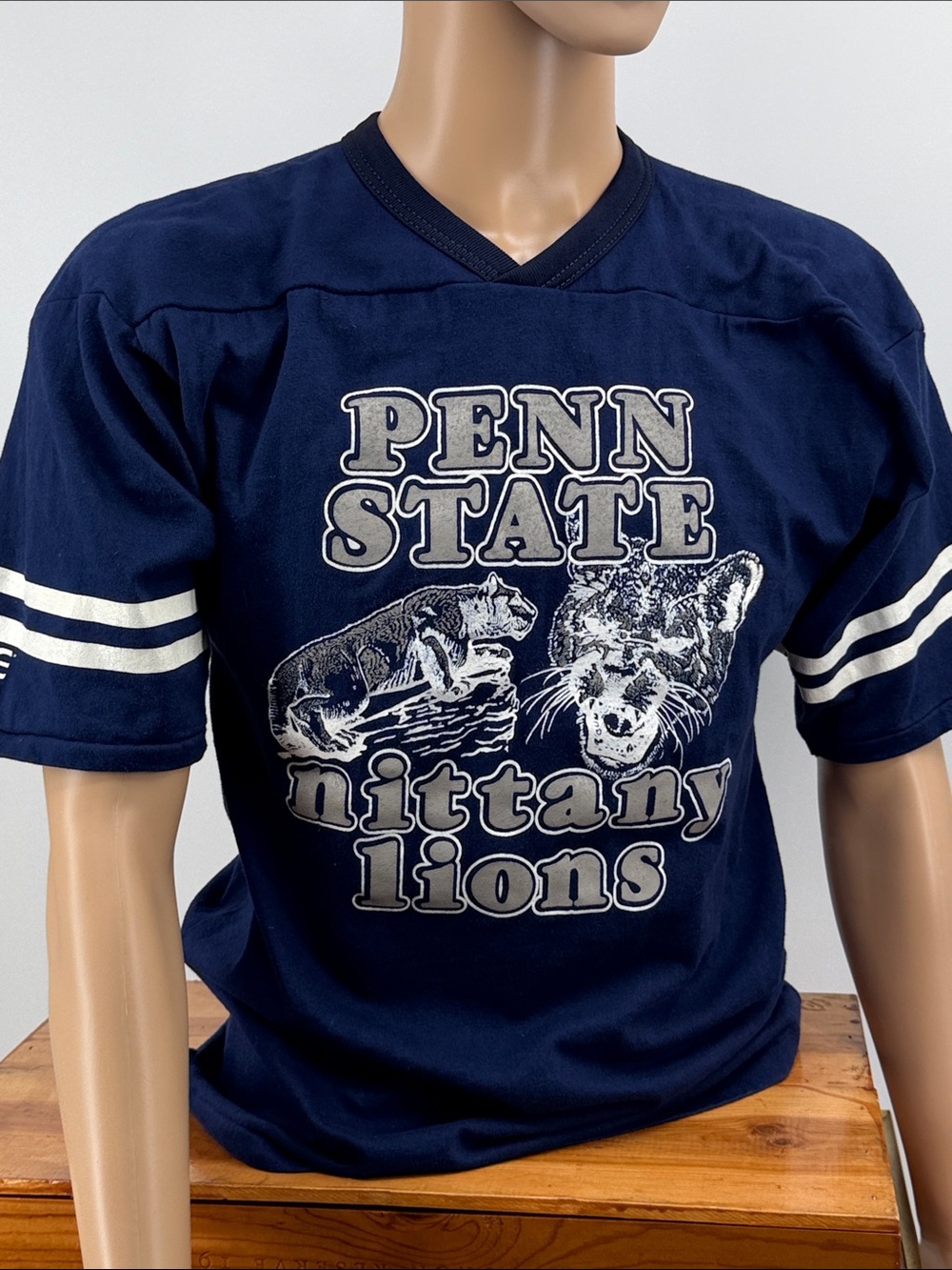 Vintage 80’s Penn State Nittany Lions BIKE Shirt Made USA Football Jersey Large